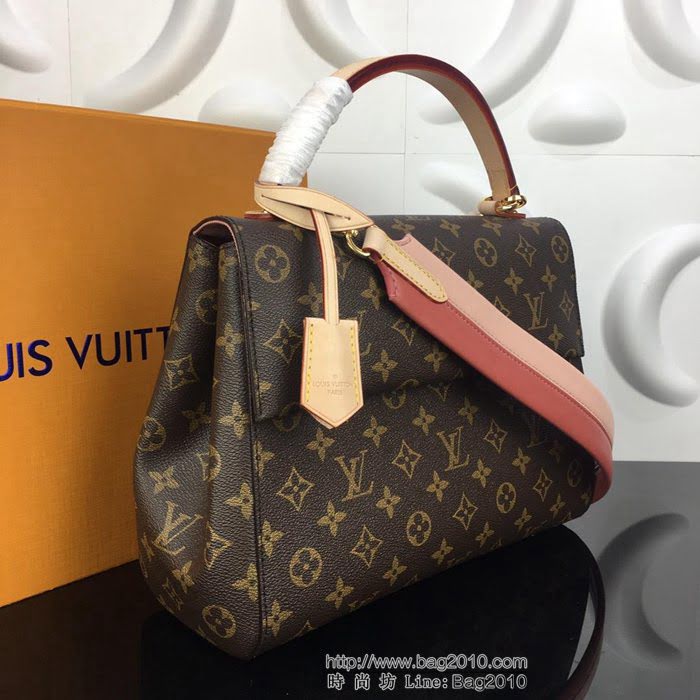 路易威登LV 頂級原單 CLUNY BB手袋 理想型商務手袋 手袋輪廓純粹 肩帶採用鮮亮配色 單肩手提斜挎 M44267  YDH2469